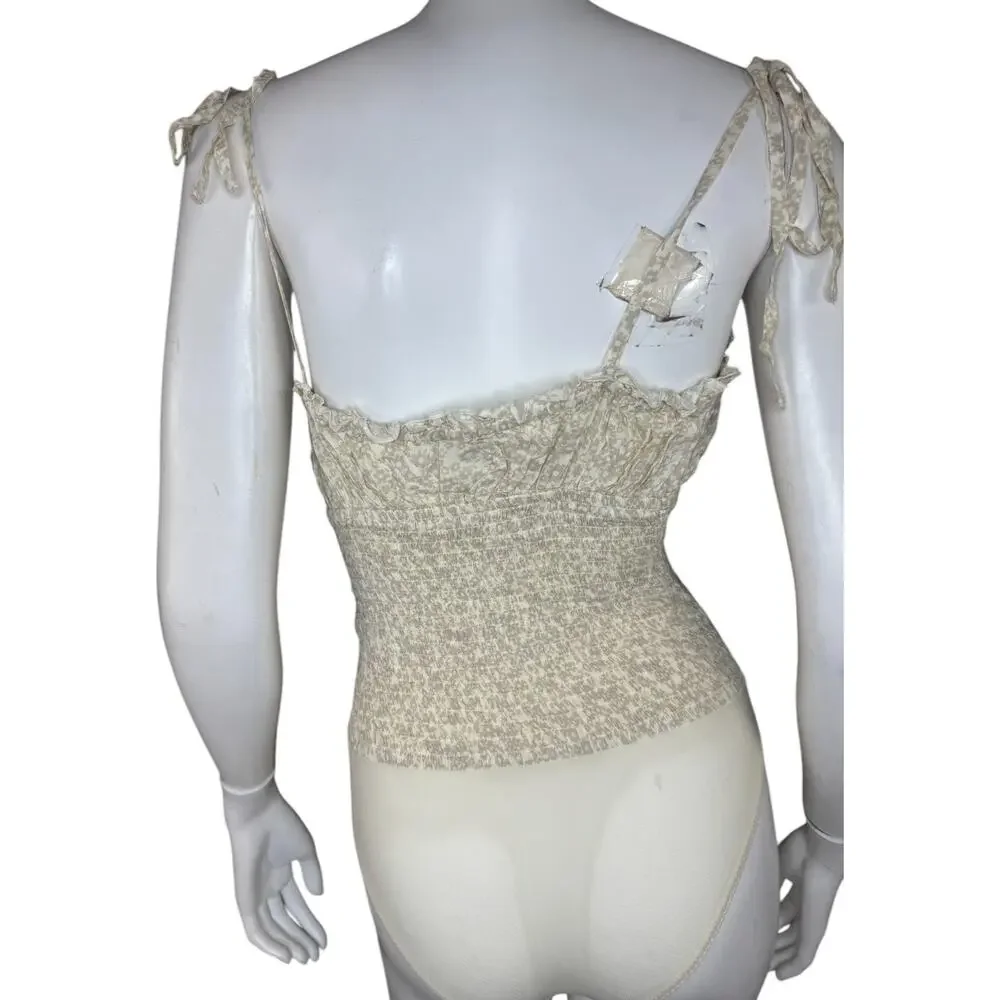 Intimately Free People‎ Ivory Combo Bardot Sleeveless Bodysuit Womens M NWT